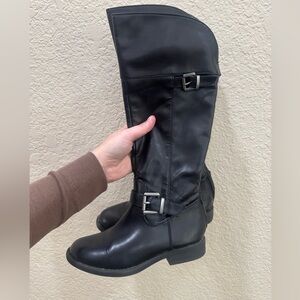 143 Girl Black Buckle Boots